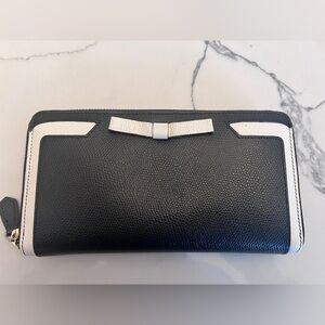 Garavani Valentino Black and White Wallet with Bow Detail